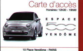 Carte d'accs  l'Espace 500 Vendme