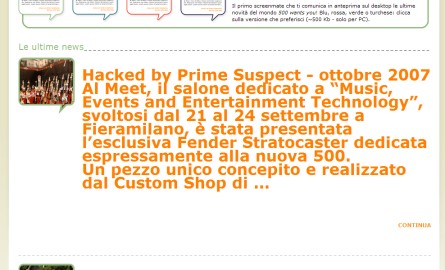 Capture site web Fiat 500 hack